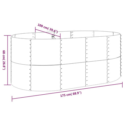vidaXL Carré potager en acier galvanisé 175x100x68 cm Argenté