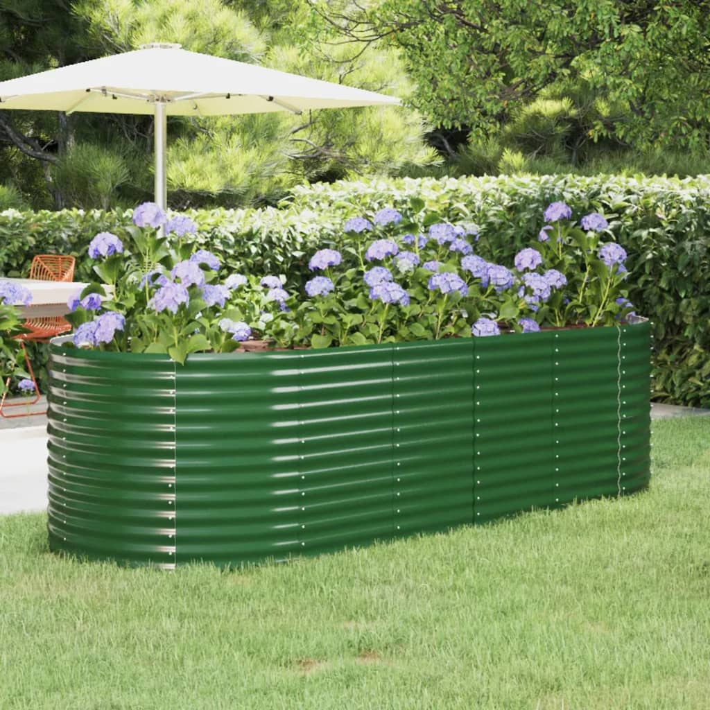 vidaXL Carré potager en acier galvanisé 249x100x68 cm Vert