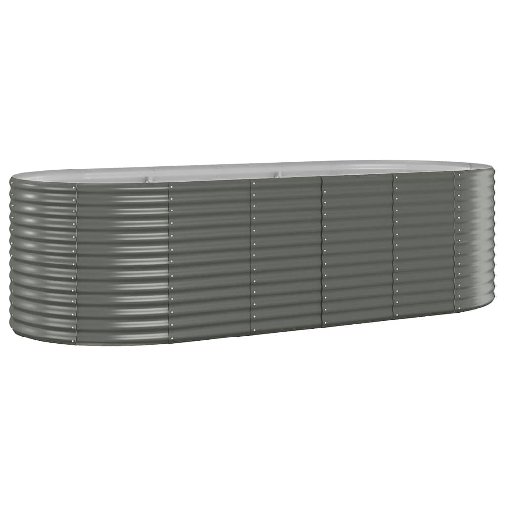 vidaXL Jardinière surélevée en acier galvanisé 249x100x68 cm Gris
