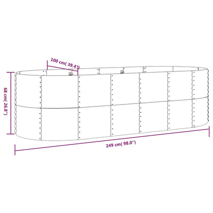 vidaXL Jardinière surélevée en acier galvanisé 249x100x68 cm Gris