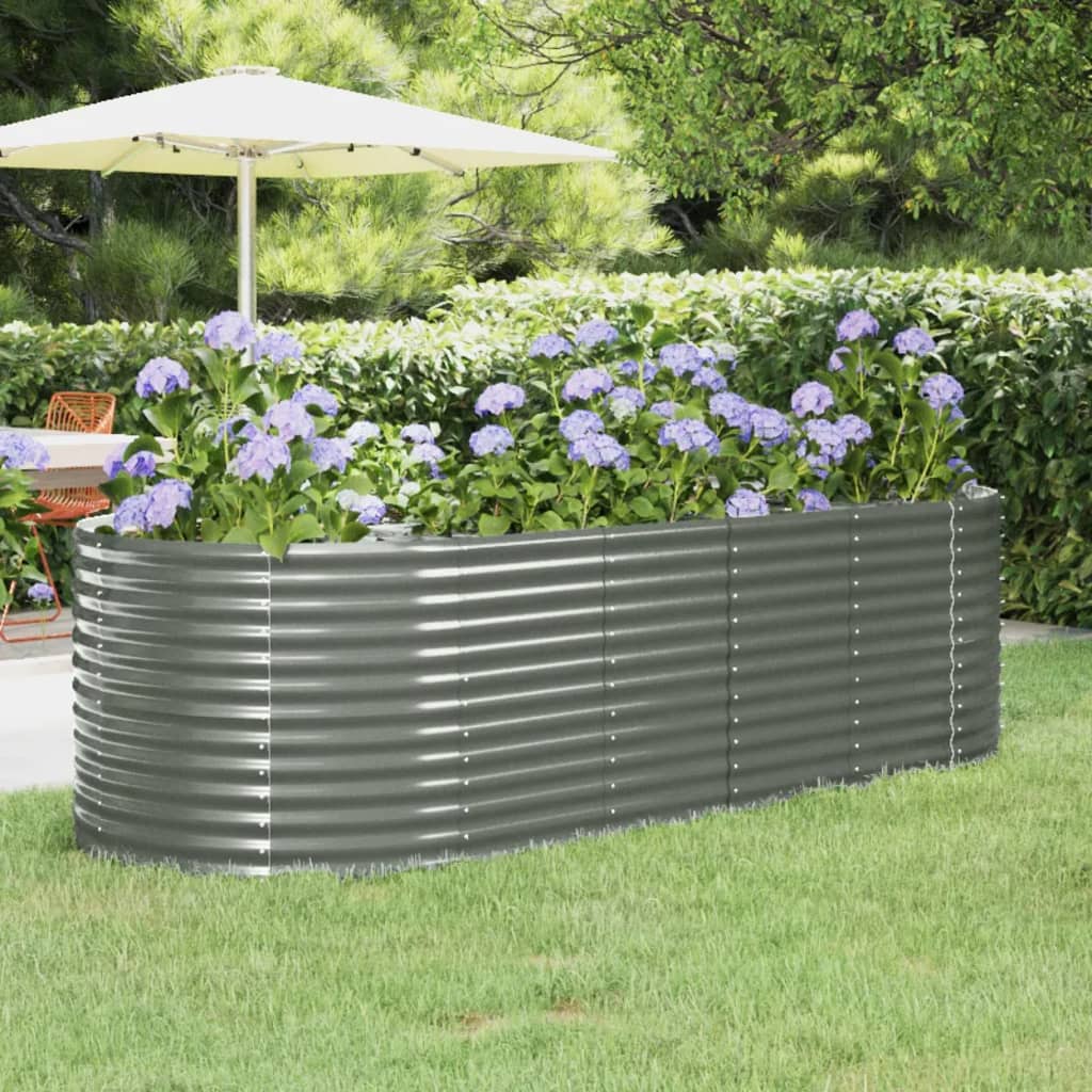 vidaXL Jardinière surélevée en acier galvanisé 249x100x68 cm Gris