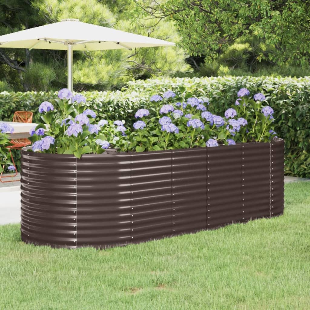vidaXL Jardinière surélevée en acier galvanisé 249x100x68 cm Marron