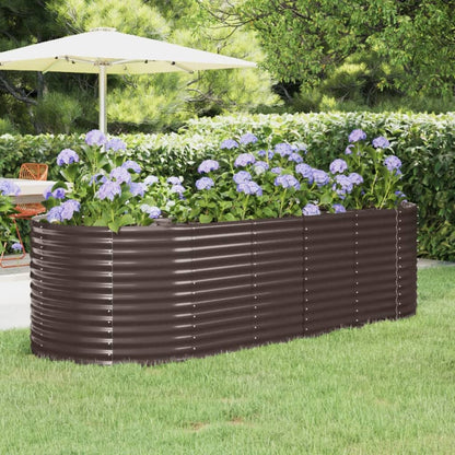 vidaXL Jardinière surélevée en acier galvanisé 249x100x68 cm Marron