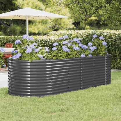 vidaXL Carré potager en acier galvanisé 249x100x68 cm Anthracite