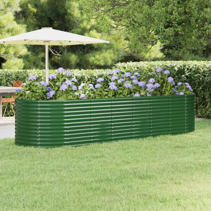 vidaXL Carré potager en acier galvanisé 322x100x68 cm Vert