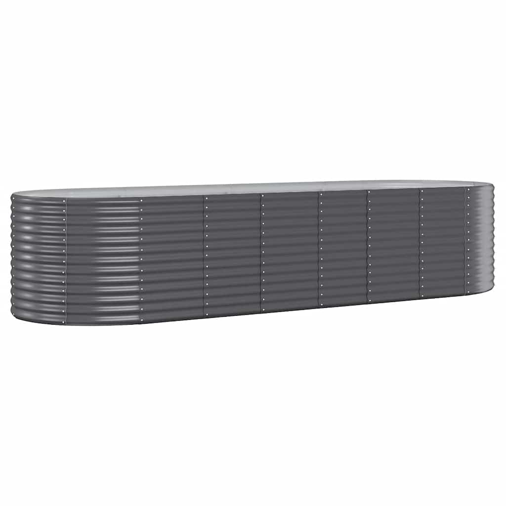 vidaXL Carré potager en acier galvanisé 322x100x68 cm anthracite