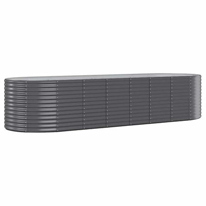 vidaXL Carré potager en acier galvanisé 322x100x68 cm anthracite