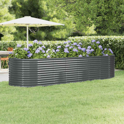 vidaXL Carré potager en acier galvanisé 322x100x68 cm anthracite