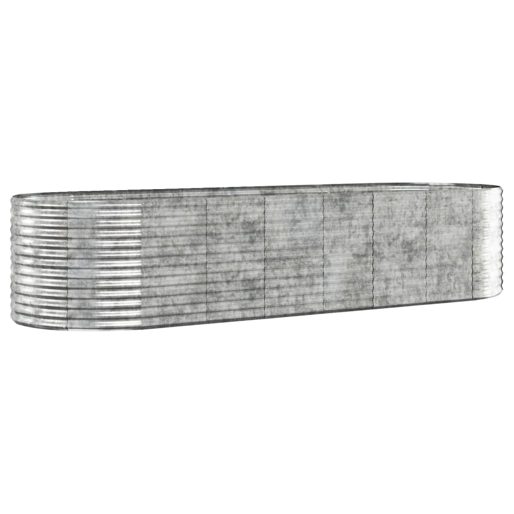 vidaXL Carré potager en acier galvanisé 322x100x68 cm Argenté