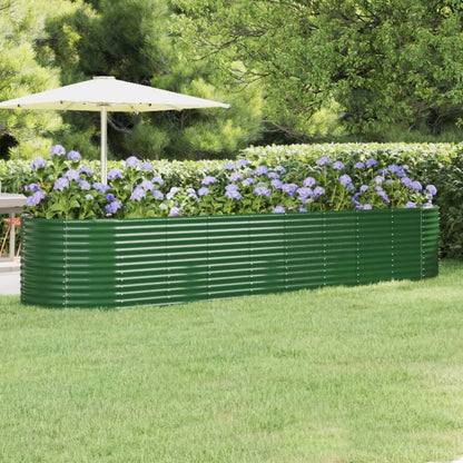 vidaXL Carré potager en acier galvanisé 396x100x68 cm vert