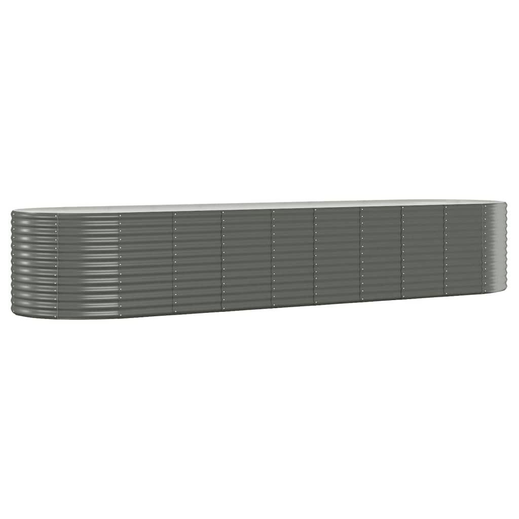 vidaXL Carré potager en acier galvanisé 396x100x68 cm Gris