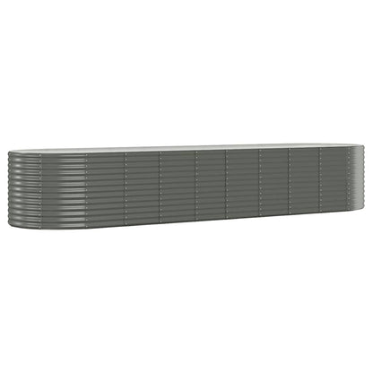 vidaXL Carré potager en acier galvanisé 396x100x68 cm Gris