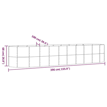 vidaXL Carré potager en acier galvanisé 396x100x68 cm Gris