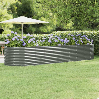 vidaXL Carré potager en acier galvanisé 396x100x68 cm Gris