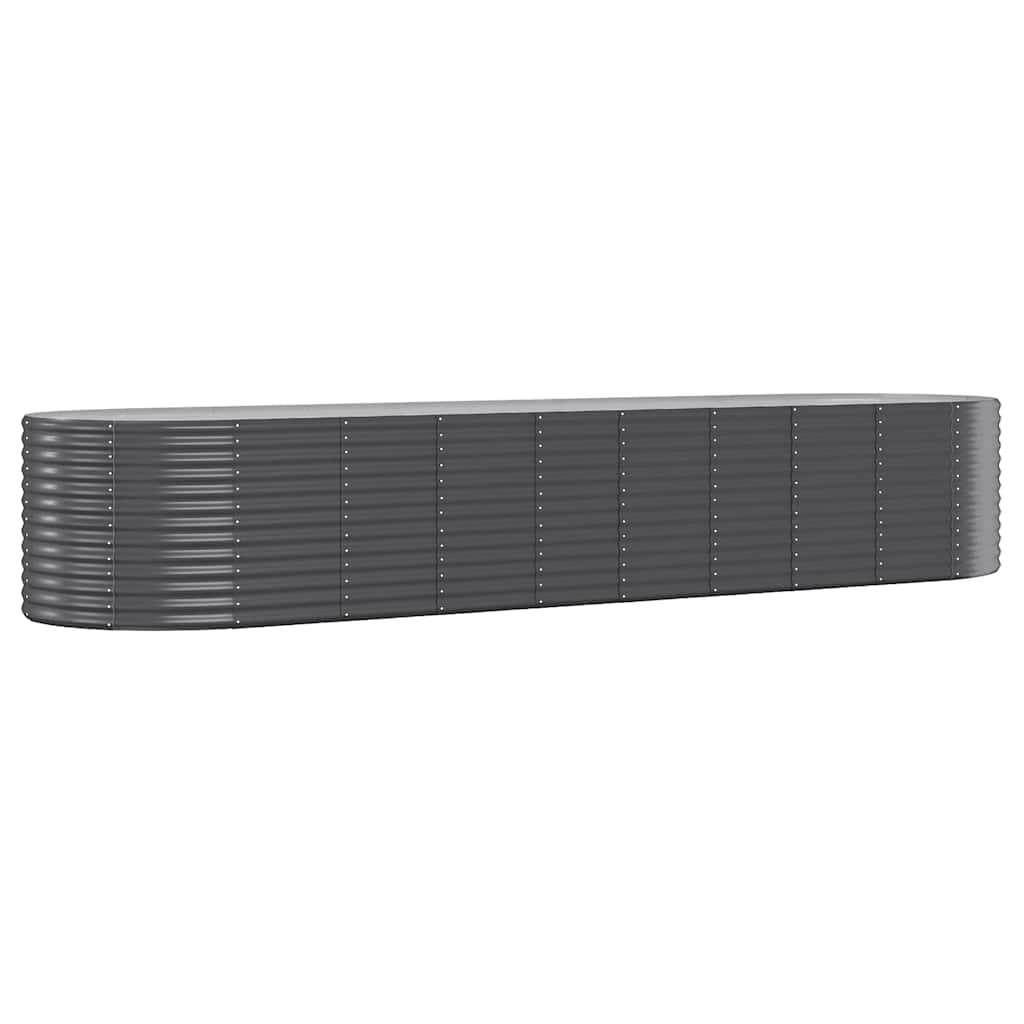 vidaXL Carré potager en acier galvanisé 396x100x68 cm anthracite