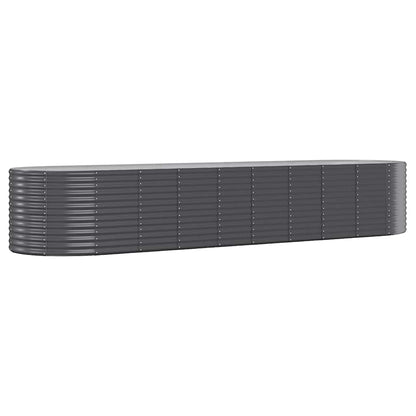 vidaXL Carré potager en acier galvanisé 396x100x68 cm anthracite