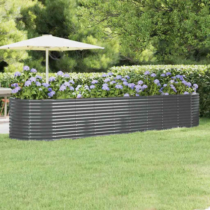 vidaXL Carré potager en acier galvanisé 396x100x68 cm anthracite