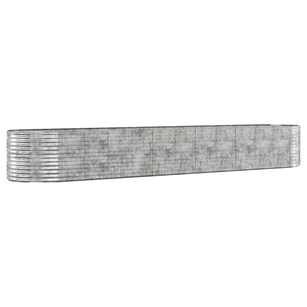 vidaXL Jardinière surélevée en acier poudré 507x100x68 cm Argenté