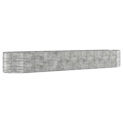 vidaXL Jardinière surélevée en acier poudré 507x100x68 cm Argenté