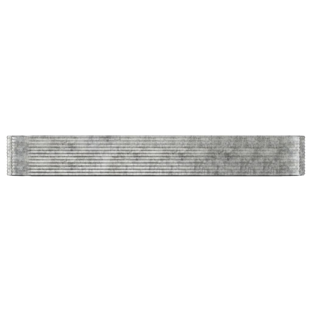 vidaXL Jardinière surélevée en acier poudré 507x100x68 cm Argenté