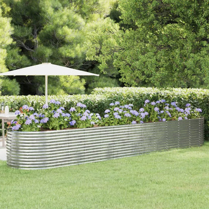 vidaXL Jardinière surélevée en acier poudré 507x100x68 cm Argenté