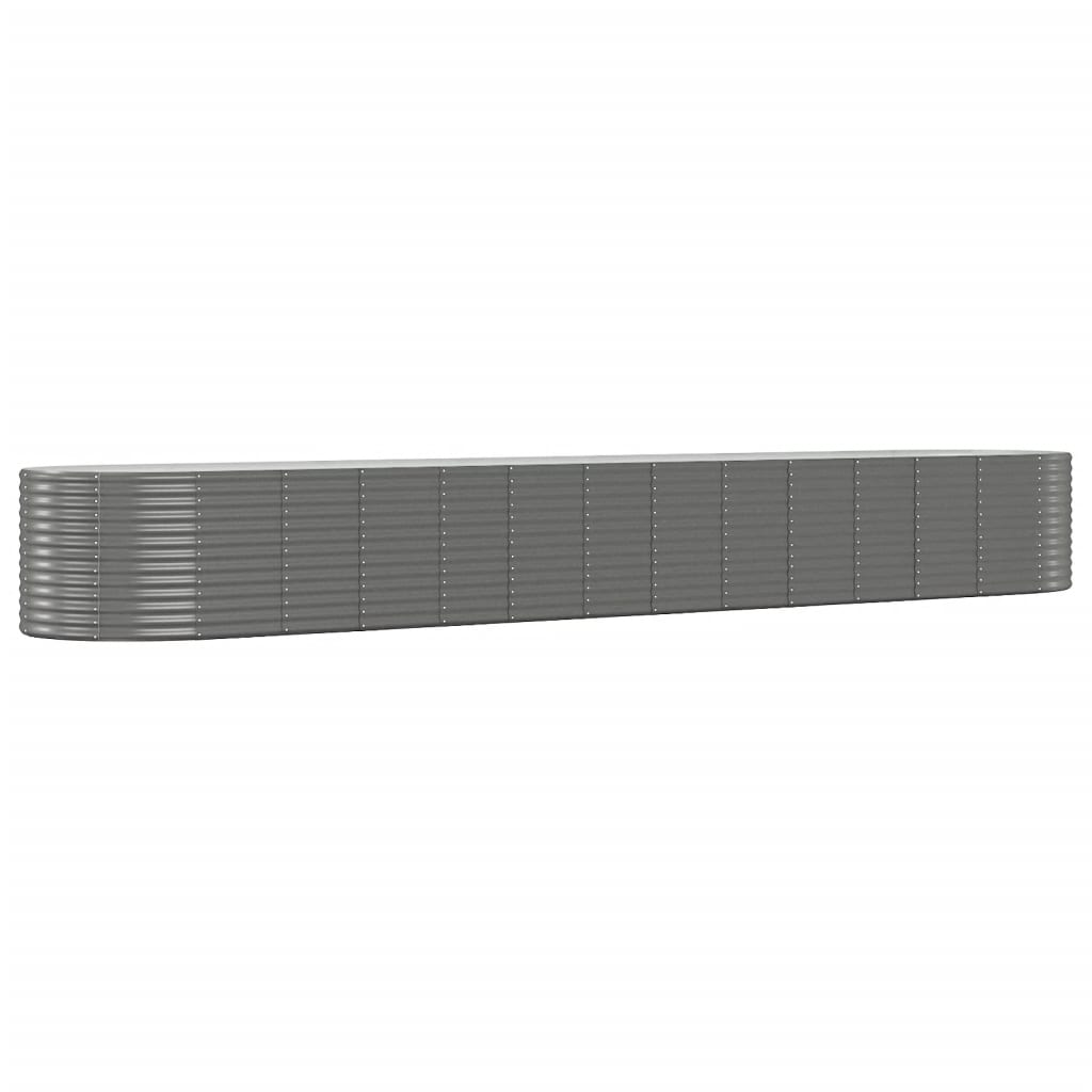 vidaXL Carré potager gris 554x100x68 cm Acier thermolaqué