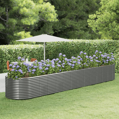 vidaXL Carré potager gris 554x100x68 cm Acier thermolaqué