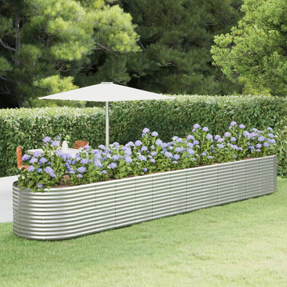 vidaXL Jardinière surélevée Argentée 554x100x68 cm Acier thermolaqué