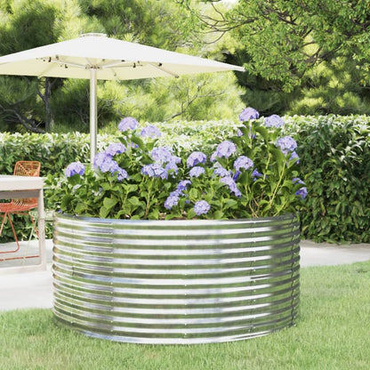 vidaXL Carré potager argenté 140x140x68 cm Acier galvanisé
