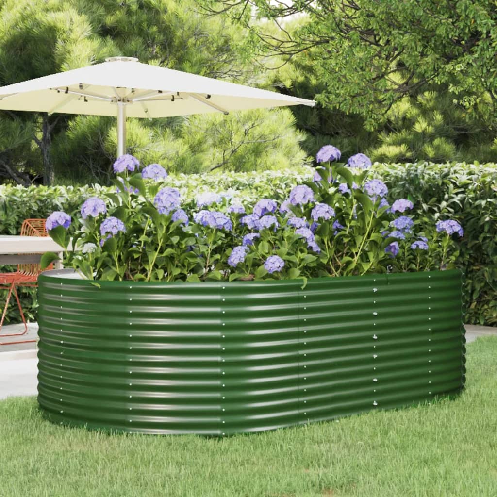 vidaXL Jardinière surélevée de jardin Vert 212 x 140 x 68 cm Acier galvanisé