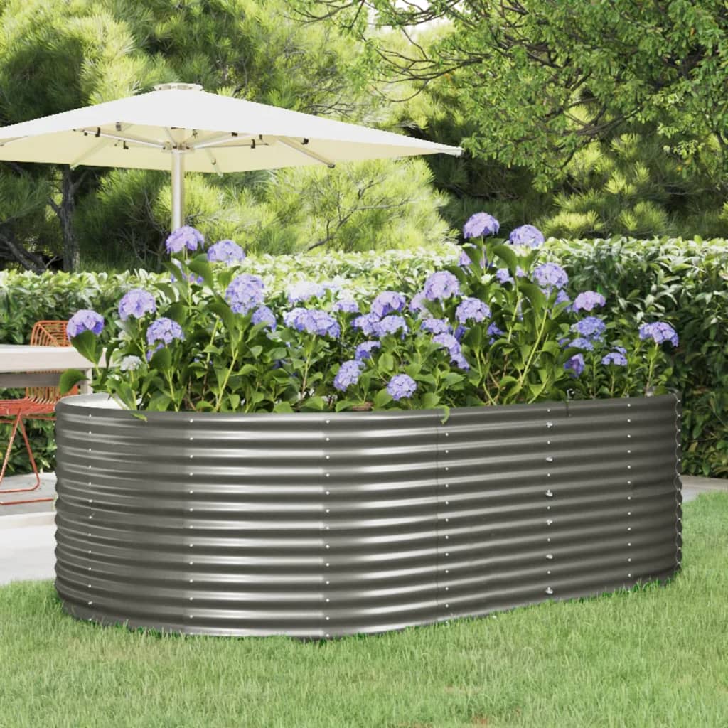 vidaXL Carré potager Gris 212x140x68 cm Acier galvanisé