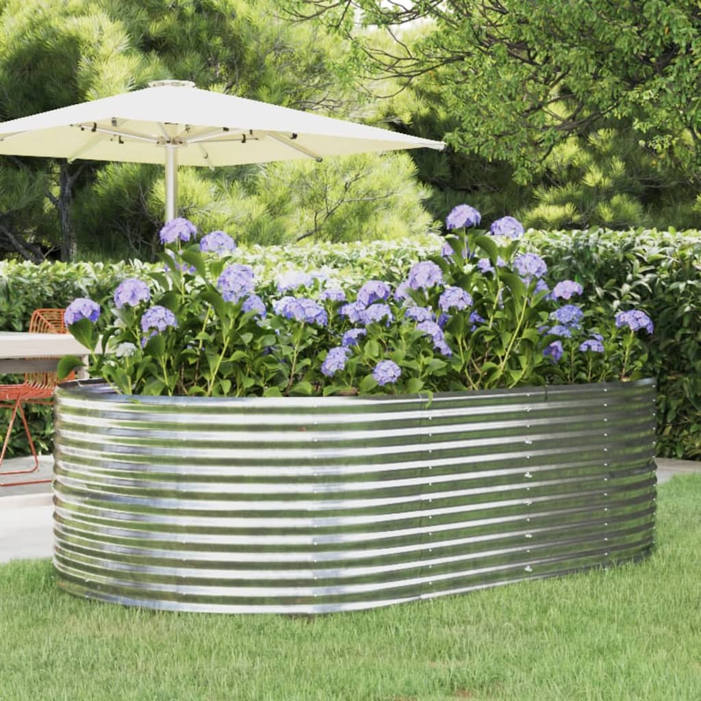 vidaXL Carré potager argenté 212x140x68 cm Acier galvanisé