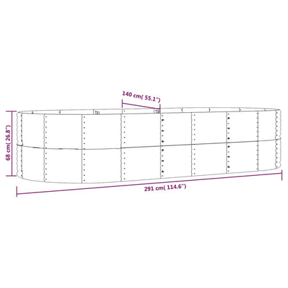 vidaXL Carré potager marron 291x140x68 cm Acier galvanisé