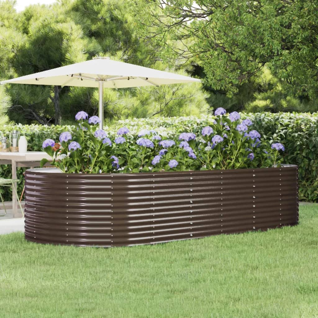 vidaXL Carré potager marron 291x140x68 cm Acier galvanisé