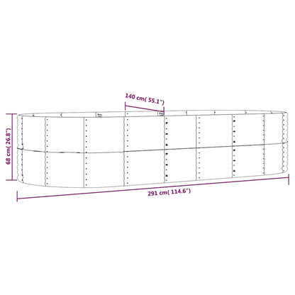 vidaXL Carré potager Anthracite 291x140x68 cm Acier galvanisé