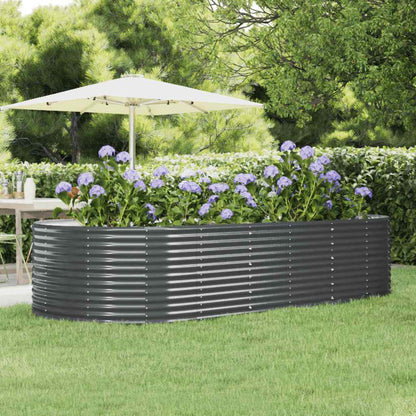 vidaXL Carré potager Anthracite 291x140x68 cm Acier galvanisé