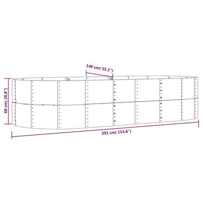 vidaXL Carré potager argenté 291x140x68 cm Acier galvanisé