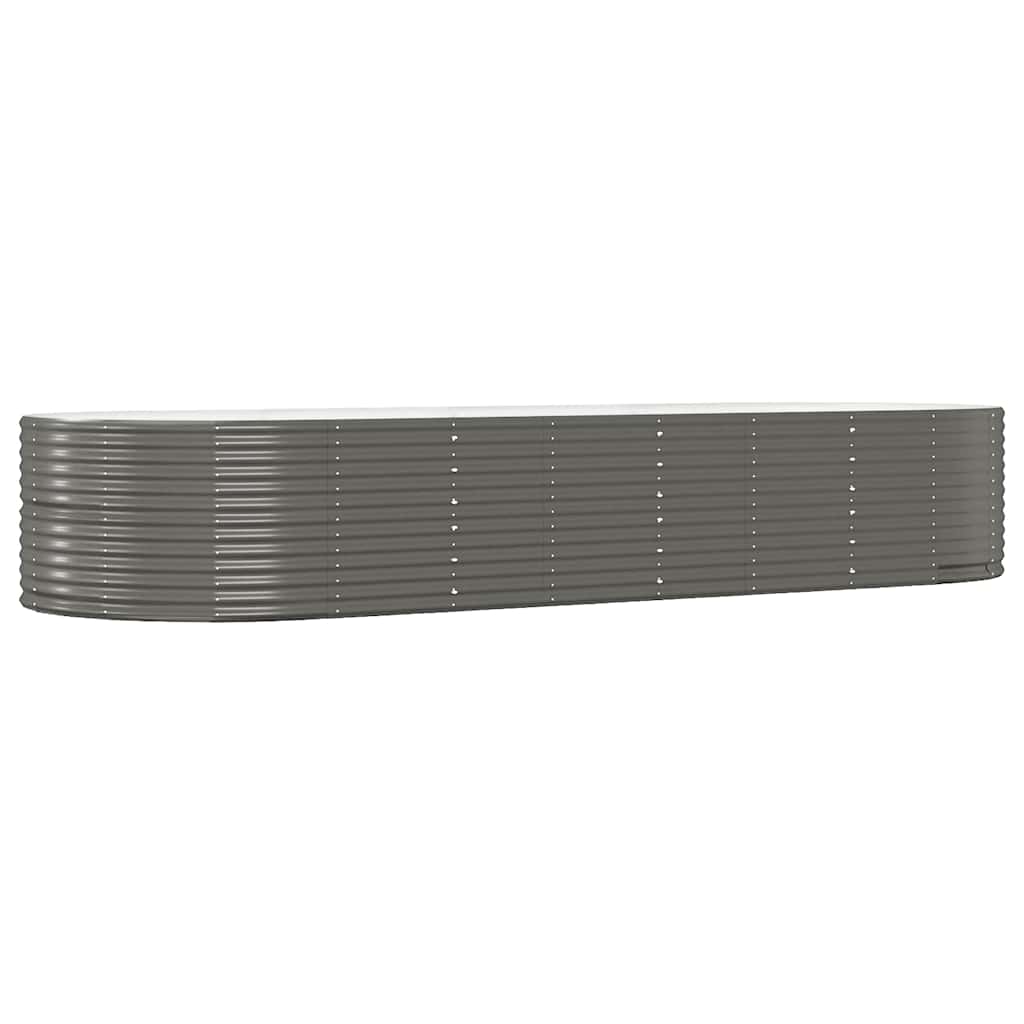 vidaXL Carré potager gris 367x140x68 cm Acier galvanisé