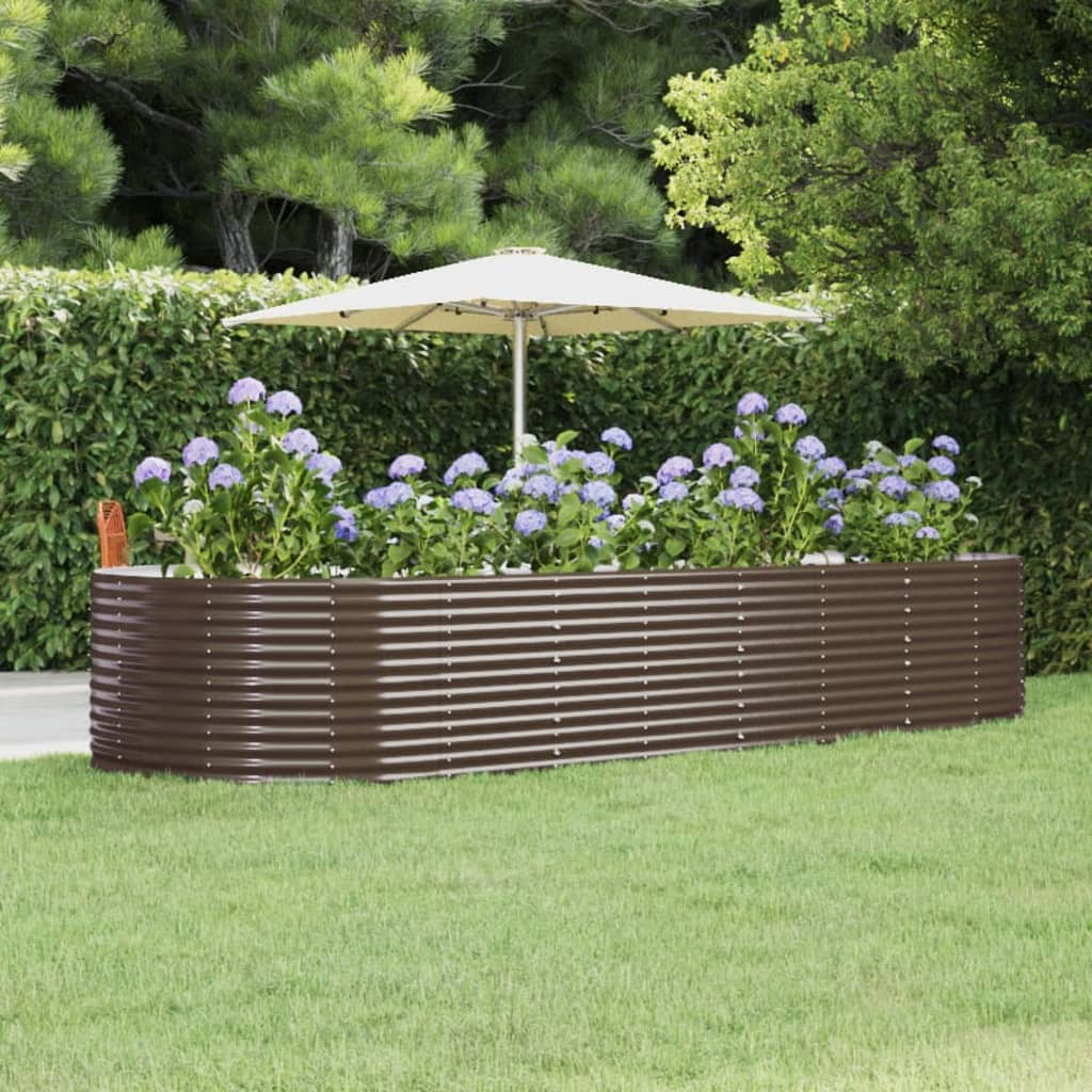 vidaXL Carré potager marron 367x140x68 cm Acier galvanisé