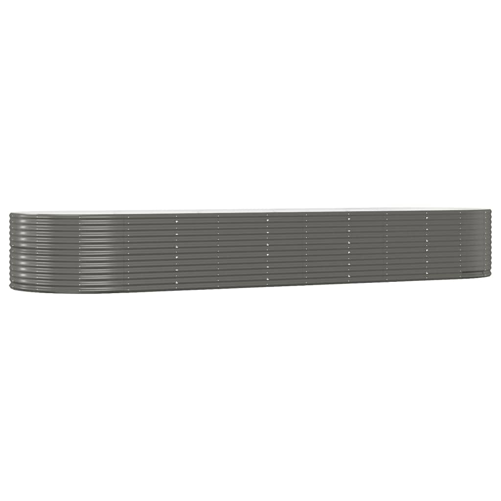 vidaXL Carré potager gris 447x140x68 cm acier galvanisé