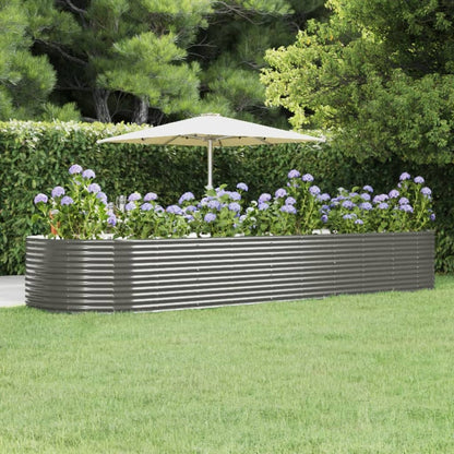 vidaXL Carré potager gris 447x140x68 cm acier galvanisé