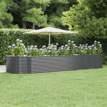 vidaXL Carré potager Anthracite 447x140x68 cm Acier galvanisé