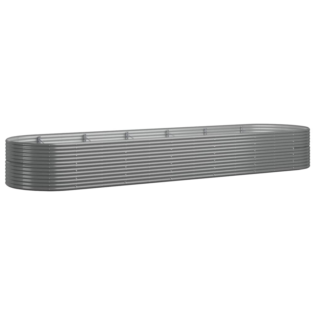 vidaXL Hochbeet Pulverbeschichteter Stahl 510x140x68 cm Grau