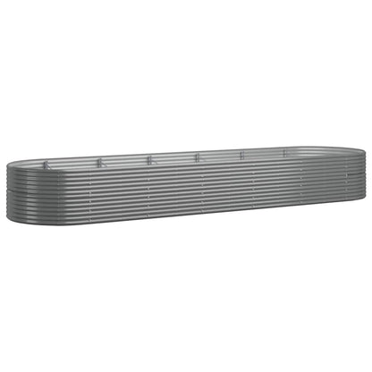 vidaXL Hochbeet Pulverbeschichteter Stahl 510x140x68 cm Grau