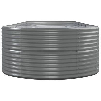 vidaXL Hochbeet Pulverbeschichteter Stahl 510x140x68 cm Grau