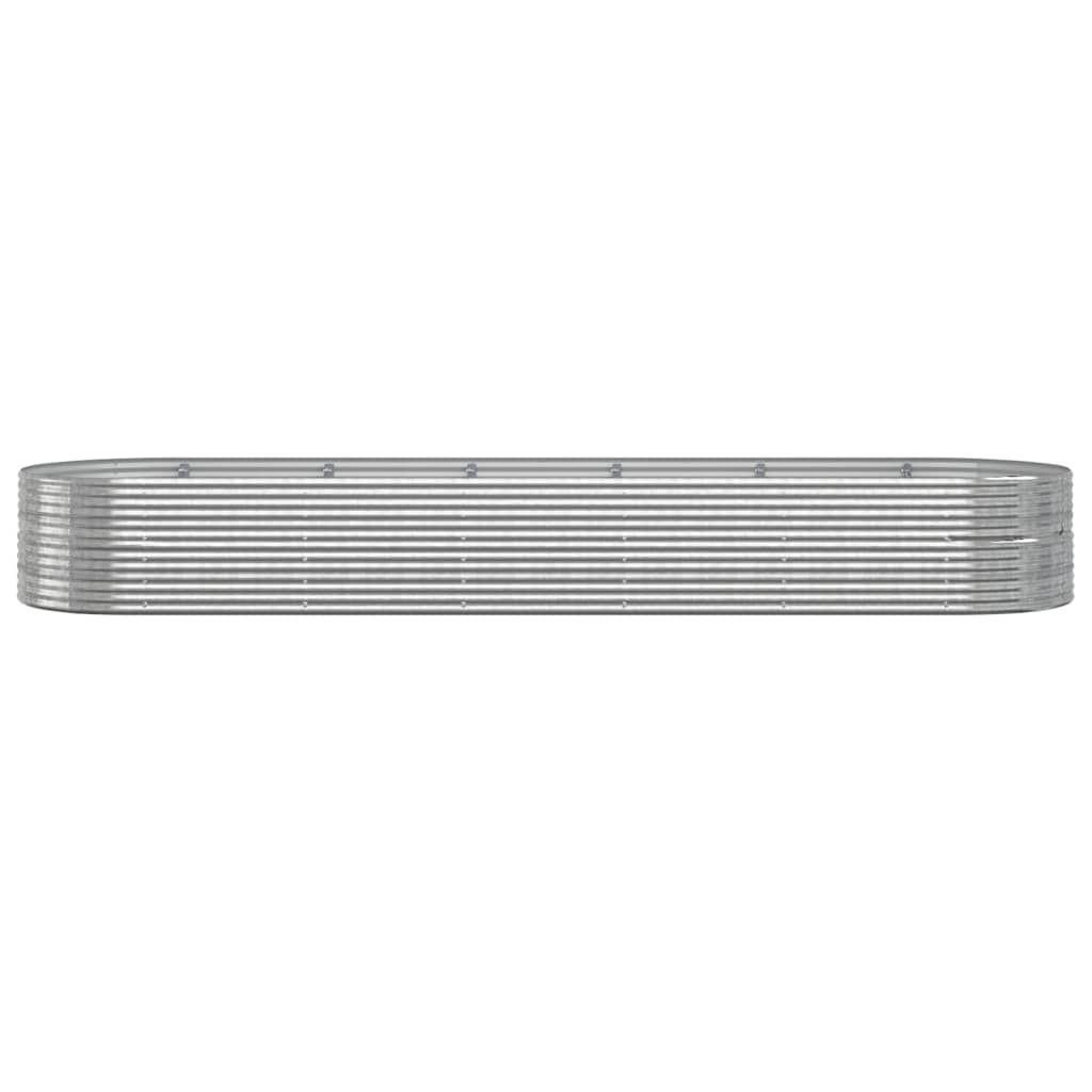 vidaXL Hochbeet Pulverbeschichteter Stahl 510x140x68 cm Silbern