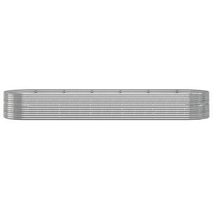 vidaXL Hochbeet Pulverbeschichteter Stahl 510x140x68 cm Silbern