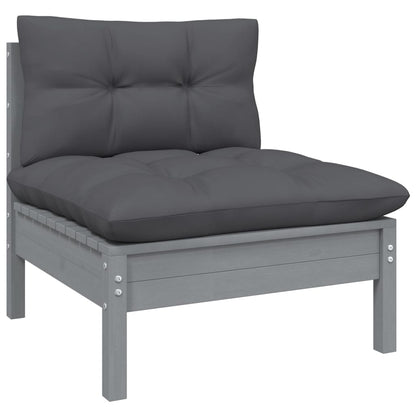 vidaXL 4-tlg. Garten-Lounge-Set mit Anthrazit Kissen Kiefernholz