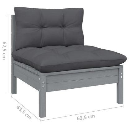 vidaXL 4-tlg. Garten-Lounge-Set mit Anthrazit Kissen Kiefernholz