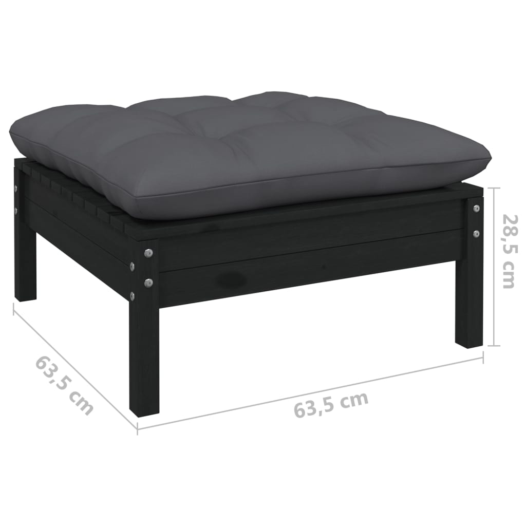 vidaXL 4-tlg. Garten-Lounge-Set mit Anthrazit Kissen Kiefernholz
